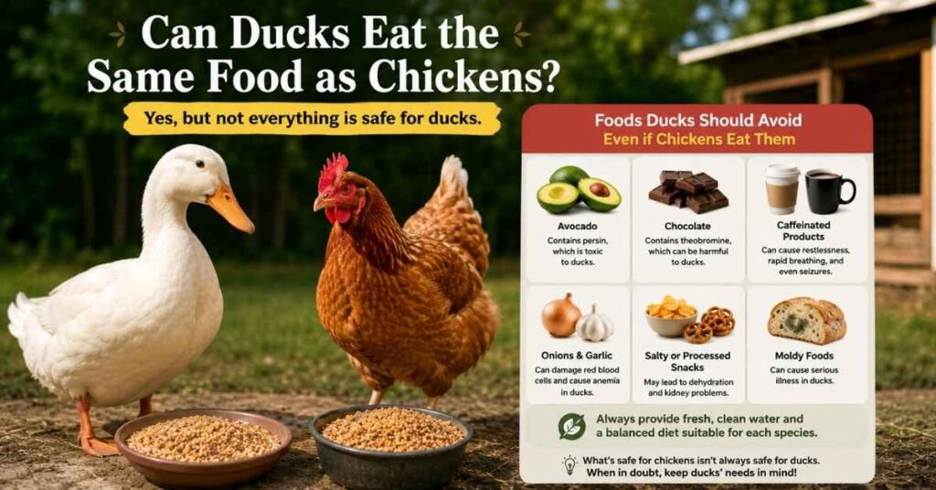 Can Ducks Eat the Same Food as Chickens