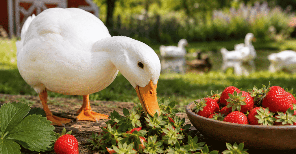 can ducks eat strawberry tops